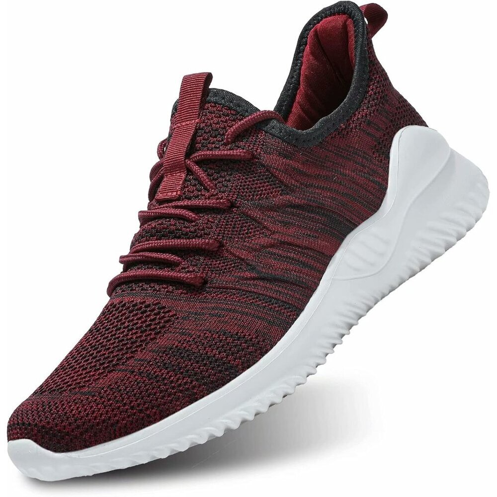 〽️Men's Sneakers Dark Red Walking Classic Sports Athletic Running Casual Shoes